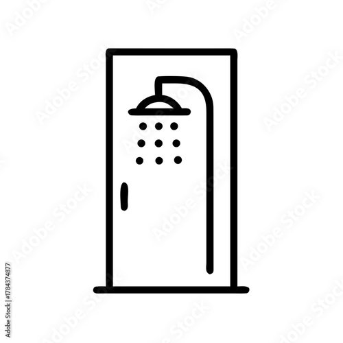 Shower Cabin Bathroom Icon Outline Vector