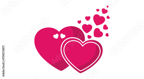 Pink hearts love background valentine day romantic heart shape art