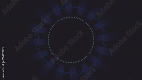 Blue HUD Circle Interface with dial, futuristic & abstract elements