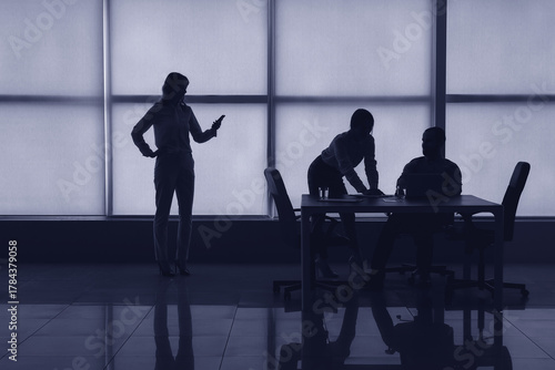 Silhouette of business cons...