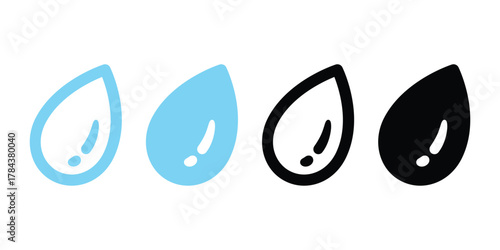 rain icon raindrops vector logo cartoon doodle rainy day blue sky illustration design