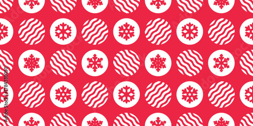 snowflake seamless pattern christmas vector polka dot Santa Claus hat cartoon doodle scarf isolated gift wrapping paper tile wallpaper repeat background illustration design red