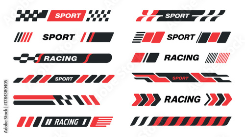Tuning racing sport stripes  featuring bold decal designs for cars, motorcycles, and boats—perfect for vehicle wraps, sporty graphics, and motorsport customization