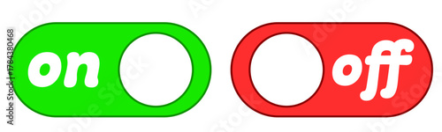 円形on/offシンプルアイコン　グリーン・レッド