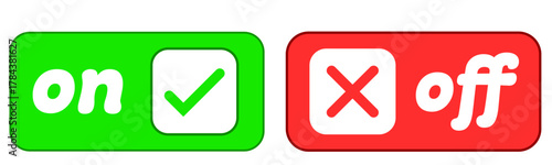 丸い四角形on/offシンプルアイコン レッド・グリーン