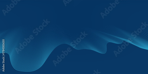 Dark blue halftone dotted abstract background, big data pattern, technology or futuristic visualization, waveform dot texture, music backdrop. ,Beautiful movement with glowing blurred particles.