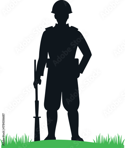 Soldier Standing Guard