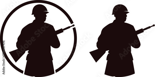 Soldier with rifle silhouette icon