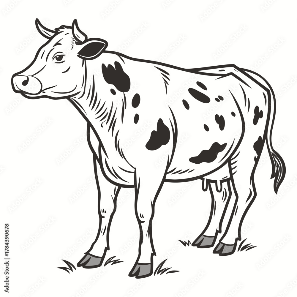 Fototapeta premium cow vector art free download 