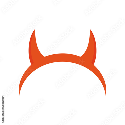 Devil horns headband. Halloween, costume, horror, accessory concepts. Flat decorative vector design isolated illustration.