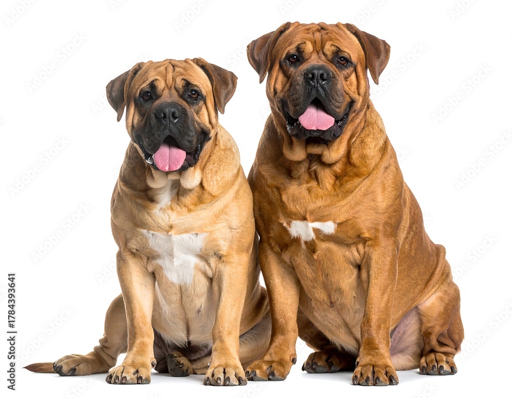 Fototapeta premium two dog huge with white background. generative with ai