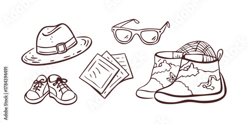 Travel Essentials Doodle Collection doodles sunglasses