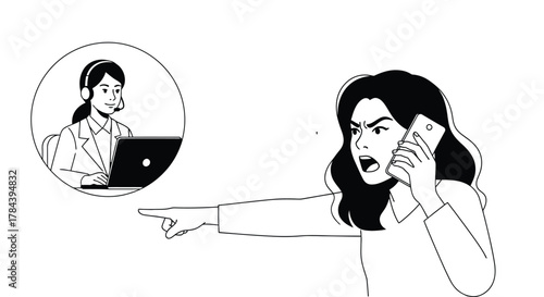 Angry customer service complaint call with support representative