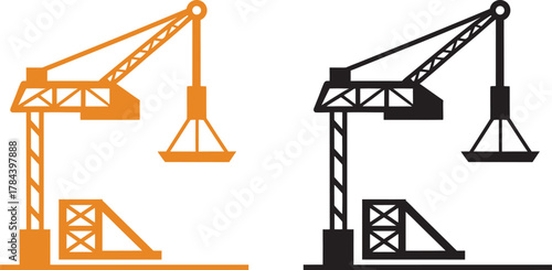 unique Construction crane silhouette icon