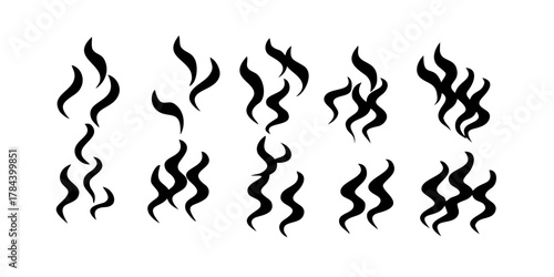 Abstract Black Smoke Swirls with Transparent Background 1