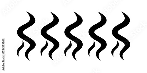 Abstract black smoke wisps with transparent background 2