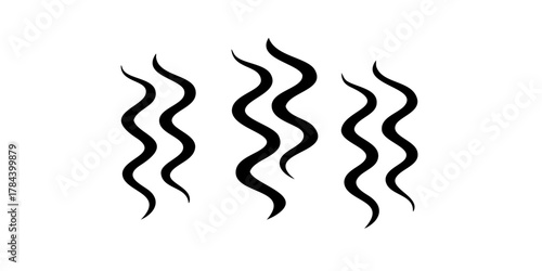 Abstract black smoke wisps with transparent background 5