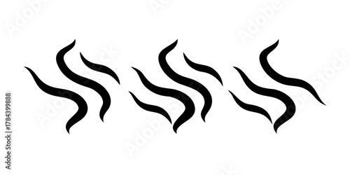 Abstract black smoke wisps with transparent background 4