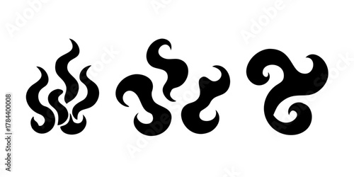 Abstract Swirling Smoke Shapes with Transparency transparent