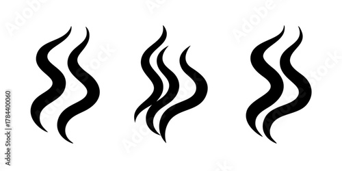 Abstract swirling steam wisps on white background smoke
