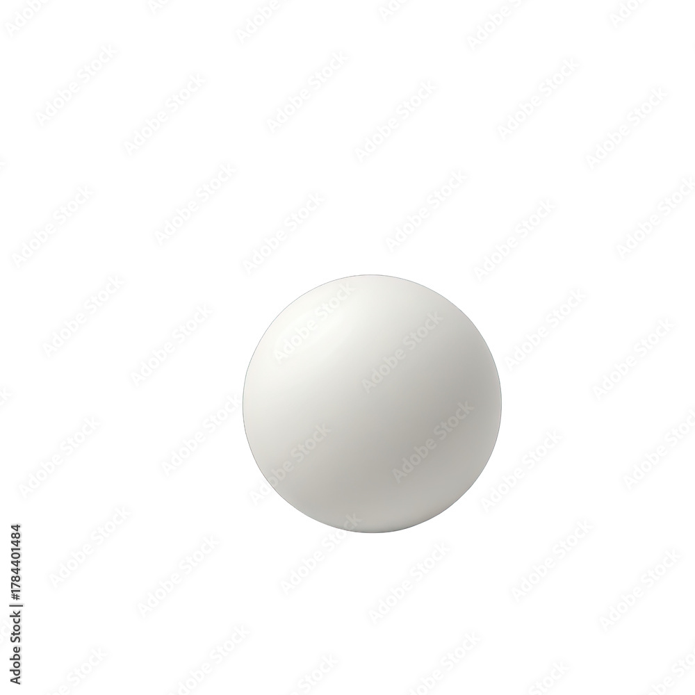 Fototapeta premium White sphere with smooth surface on transparent background