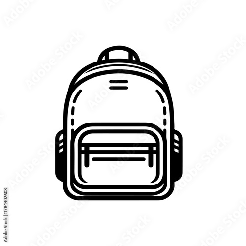 School Bag Vector Illustration, Modern Student Backpack Design