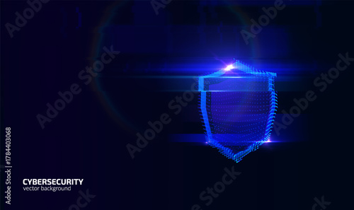 Abstract emblem of a shiny shield on a dark background. Visual metaphor for safety, defense, and resilience in digital space. Use for website headers, blog graphics, and online protection infographics