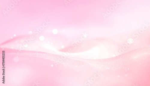Abstract pink background with soft waves and bokeh lights, perfect for elegant designs, beauty, and cosmetic themes.