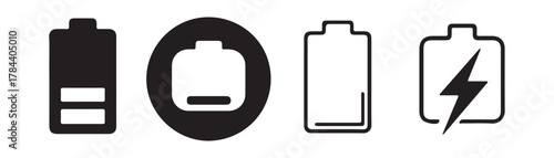 Battery icon set. battery charge level. battery Charging icon design