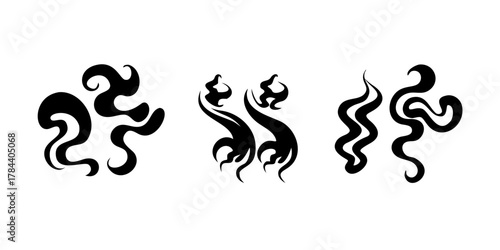 Swirling Black Smoke Abstract Shape vector
