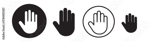 Hand icon set. hand vector icon, palm, click icon design