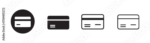 Credit card icon set. Credit card payment icon vector. black credit card icon