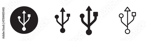 Usb icon set. Flash disk icon vector design