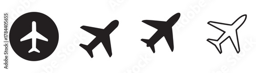 Plane icon set. Airplane icon vector. Flight transport. Travel illustration. Holiday symbol design