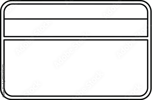 Black silhouette of a credit card on a white background vector