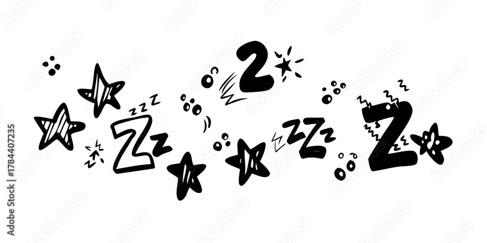 Naklejka premium Playful Black Doodle Comic Vector Elements white