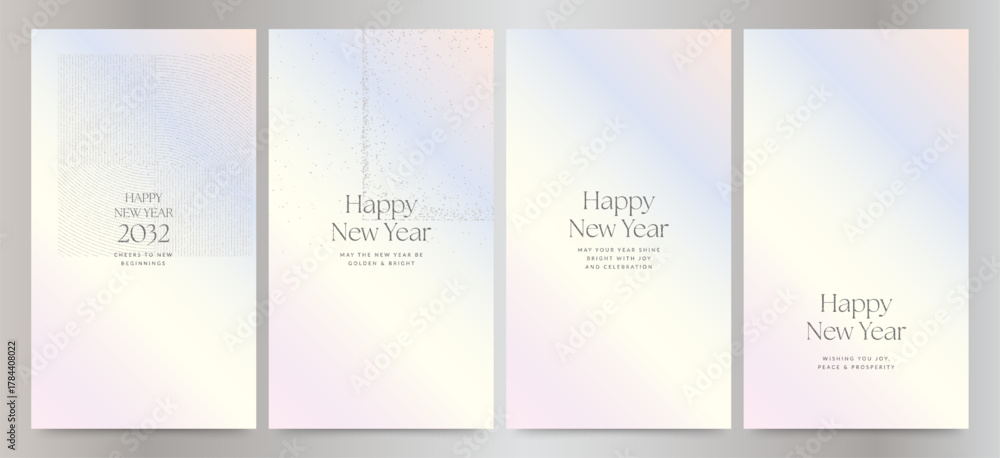 Fototapeta premium Happy New Year Background Templates for Social Media Posts, NYE Invite, Invitation, Banner & Flyer Layout