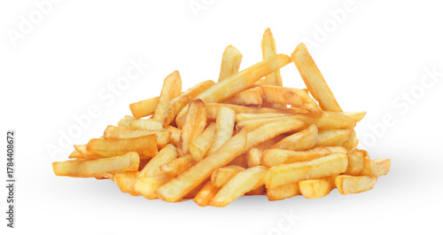 Crispy French Fries Isolated on Transparent Background