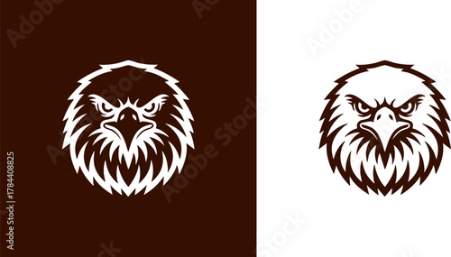Logo Majestic Eagle Head Emblem - Fierce Predator Symbol for Power and Freedom