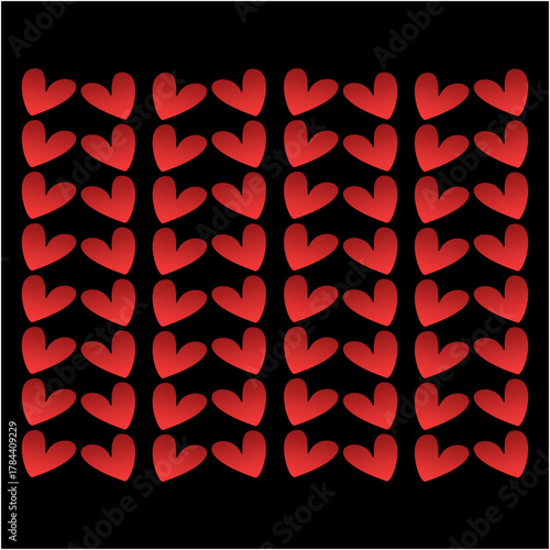 A rhythmic cascade of red hearts forming a harmonious pattern — symbolizing collective warmth, emotional rhythm, and the universality of love.