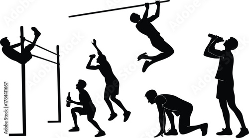 Dynamic athletes performing various fitness exercises showcasing strength, agility, and determination for active lifestyles.