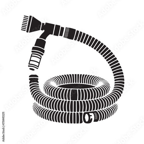 Garden hose with spray nozzle