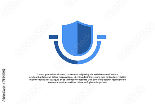 smile and shield modern protection logo