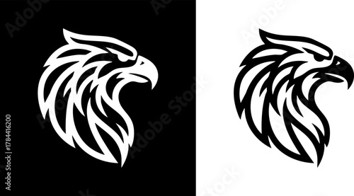Logo Bold Eagle Head Icon Symbolizing Strength and Freedom, Perfect for Branding and Design Projects