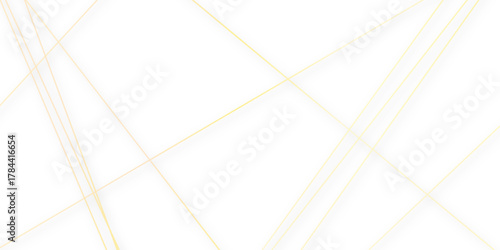 Abstract minimalistic white background with elegant intersecting golden lines forming a geometric pattern. random chaotic line and creative geometric many square, triangle shape background.