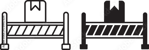 Road barrier icon set. Construction Barrier. Under construction highway restricted symbol. Barrier icon set multiple style collection