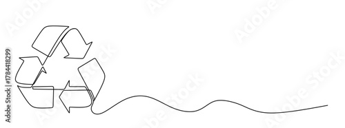 Continuous single line drawing Stylish Recycling Symbol Illustration for Use in Eco Friendly Projects