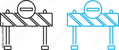 Road barrier icon set. Construction Barrier. Under construction highway restricted symbol. Barrier icon set multiple style collection