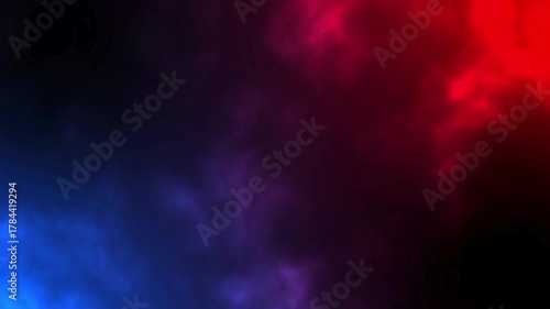 Red And BLue Smoke effect with background animation  A blue and red smoke cloud, with the blue smoke being more prominent  Seamless looping videos of Atmospheric vibrant red and blue vaporwave 
