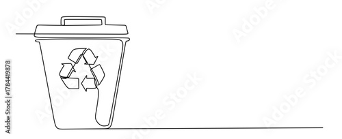Continuous single line drawing Stylish Recycling Symbol Illustration for Use in Eco Friendly Projects